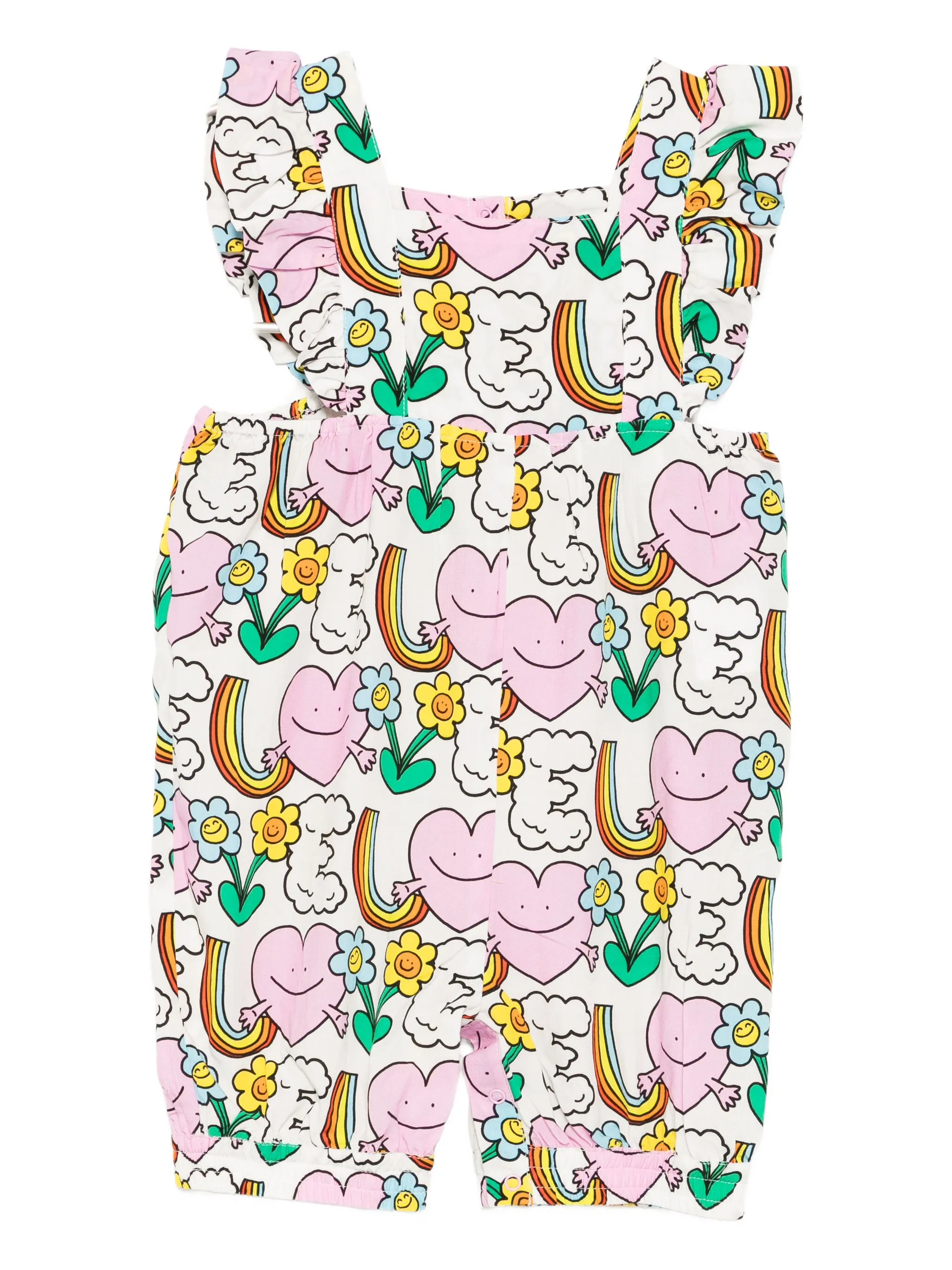 

Ромпер с оборками и принтом Earth Friends Stella Mccartney Kids, белый