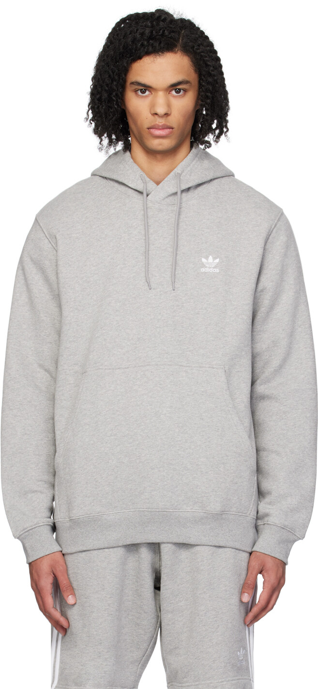 

Серая вышитая толстовка с капюшоном Adidas Originals