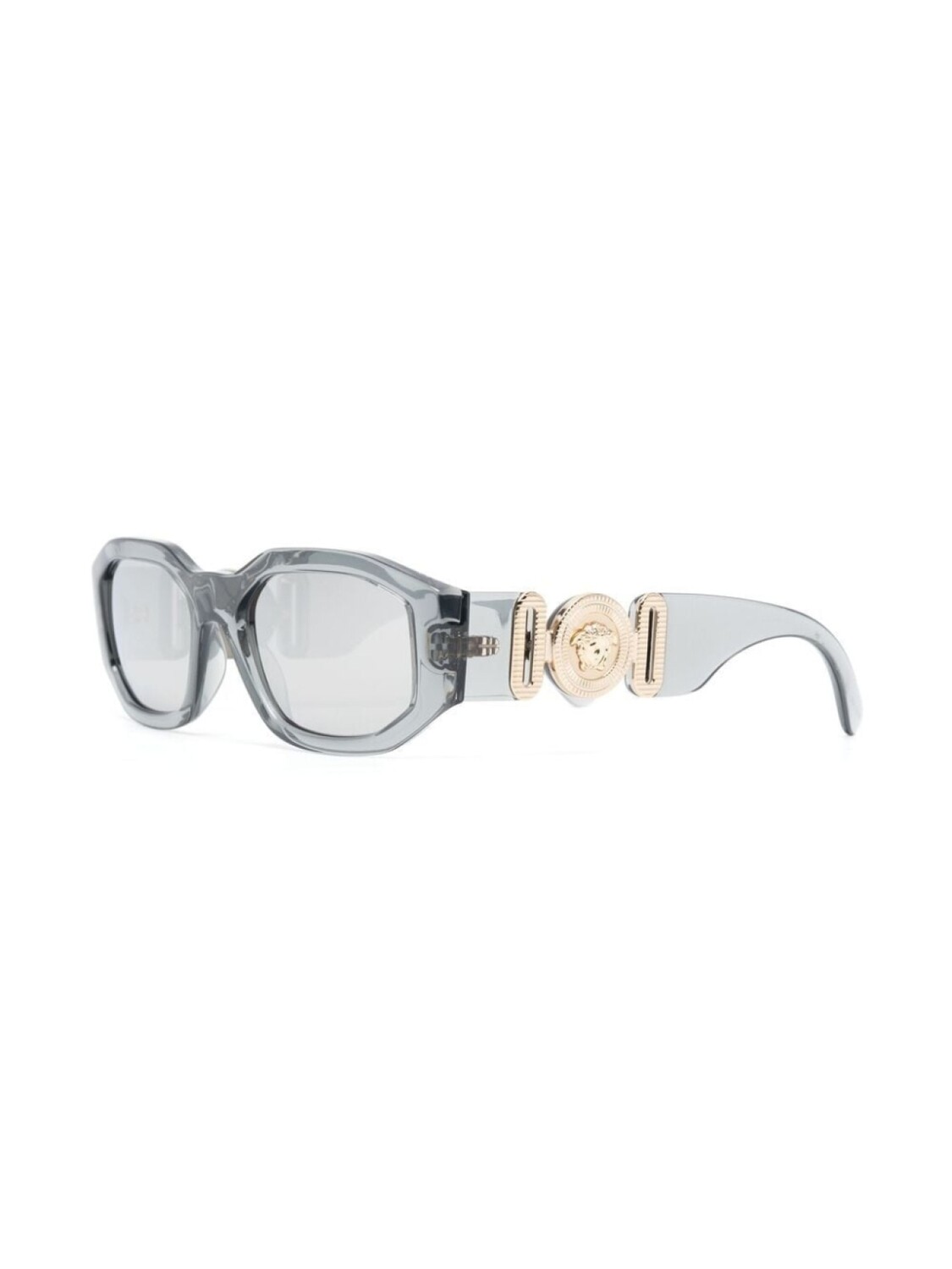 Versace Eyewear солнцезащитные очки Biggie в овальной оправе с декором Medusa, серый — фото 2