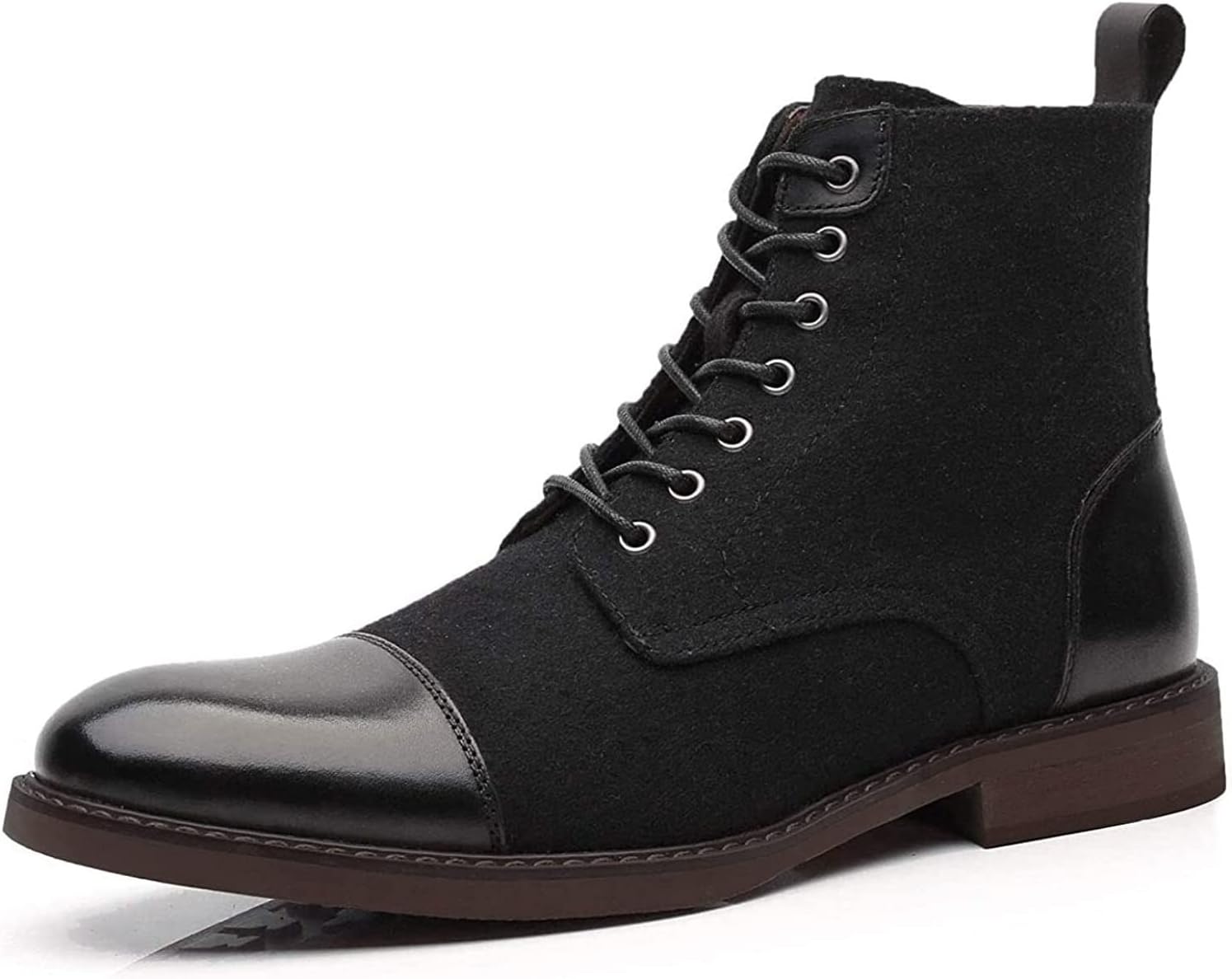 

Мужские ботинки Tzsaixeh, мужские челси, стильные и удобные кожаные ботинки-чакка с высоким голенищем, шнуровка (Цвет: черный, Размер: 12)