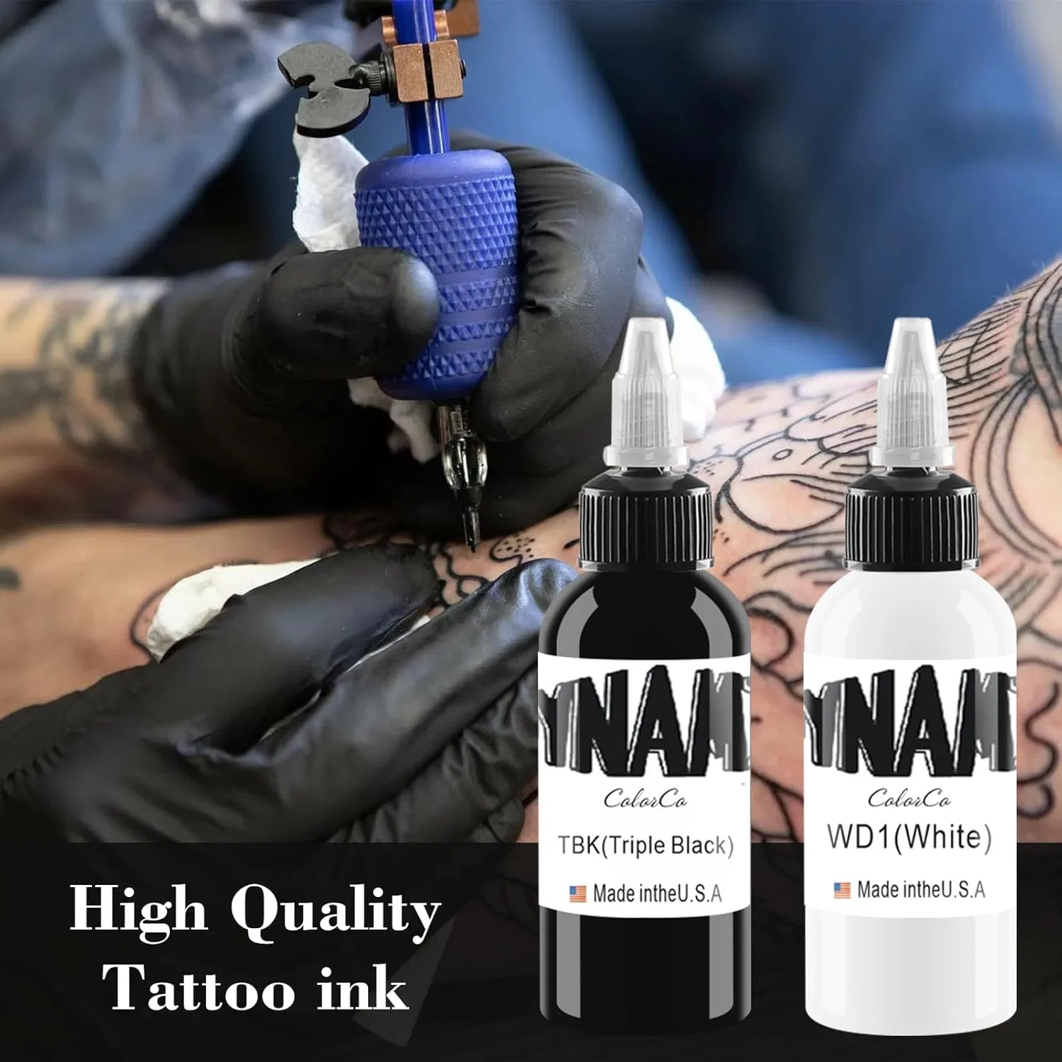 Набор из 2 бутылок тату-чернил Pure Black Ink и Bright White Tattoo Ink (30 мл) Dldn01 — фото 2
