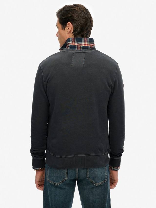 Атлетический тисненый хлопковый свитшот Superdry, Jet Black — фото 2