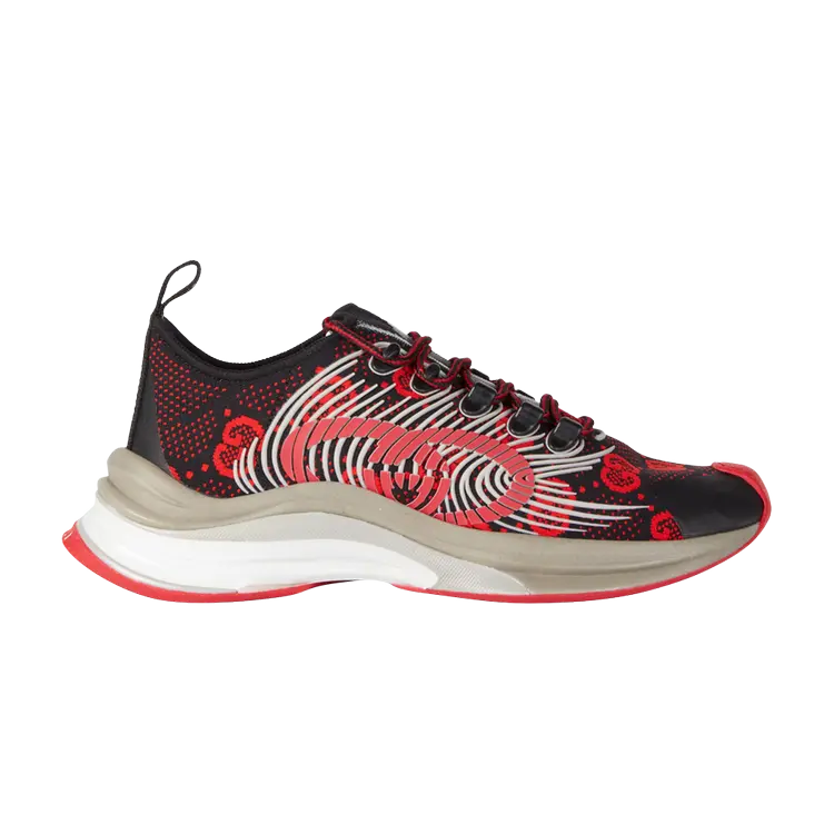 Кроссовки Gucci Wmns Run Sneaker, цвет Black Red Monogram