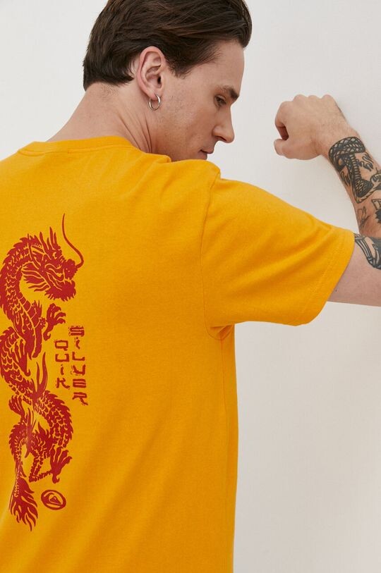 

Хлопковая футболка Quiksilver, желтый