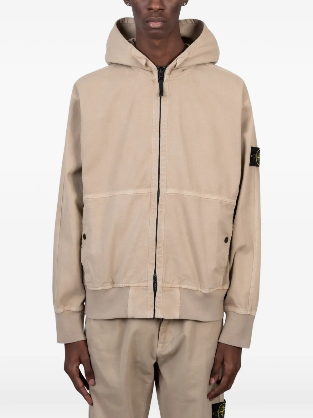 

Худи с логотипом Stone Island, бежевый