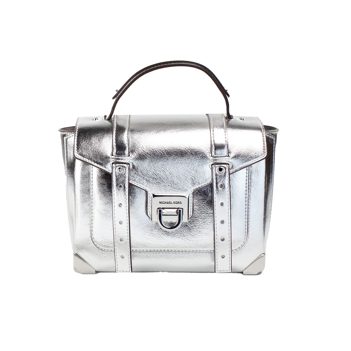 

Сумка-портфель Manhattan Medium Silver Leather с верхней ручкой Michael Kors