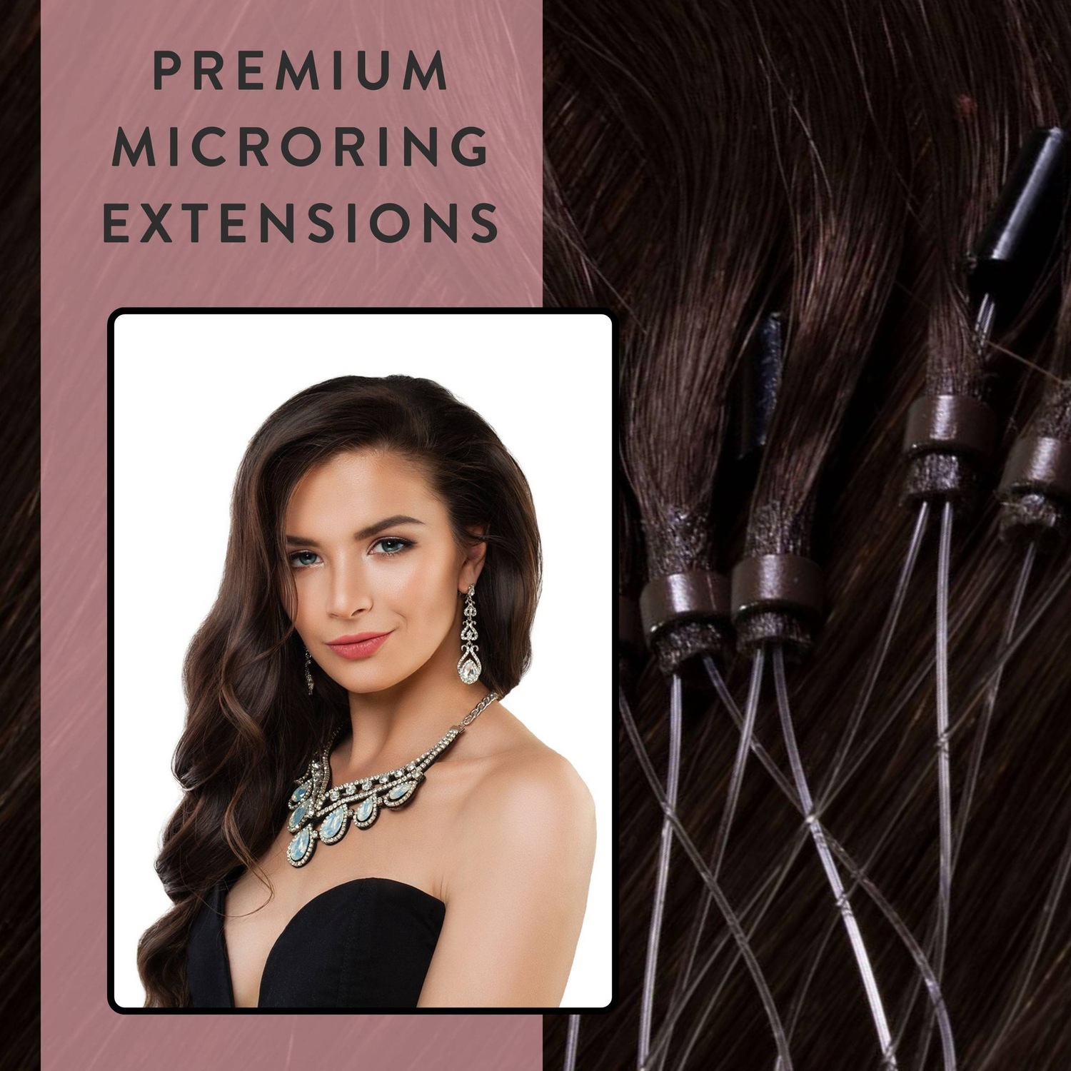 Накладные волосы microring extensions premium echthaar #6/3 dunkelblond gold 0,8g Hair2Heart, 60cm, количество 25 шт. — фото 2