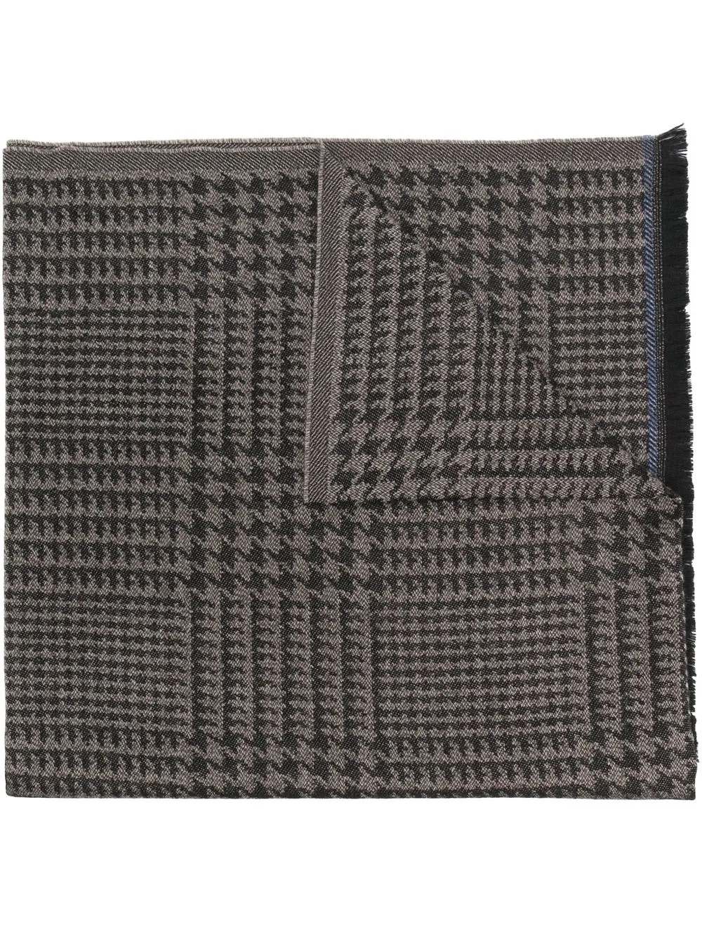 

Шерстяной шарф в ломаную клетку Kiton, коричневый