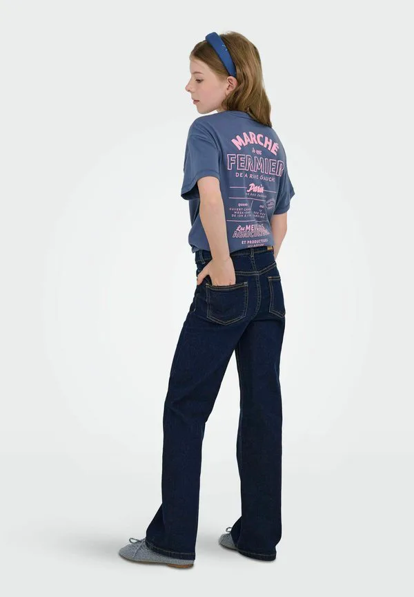 Расклешенные джинсы mit weitem bein kogjuicy mittlere taille weiter Only Girls, Dark Blue Denim — фото 3