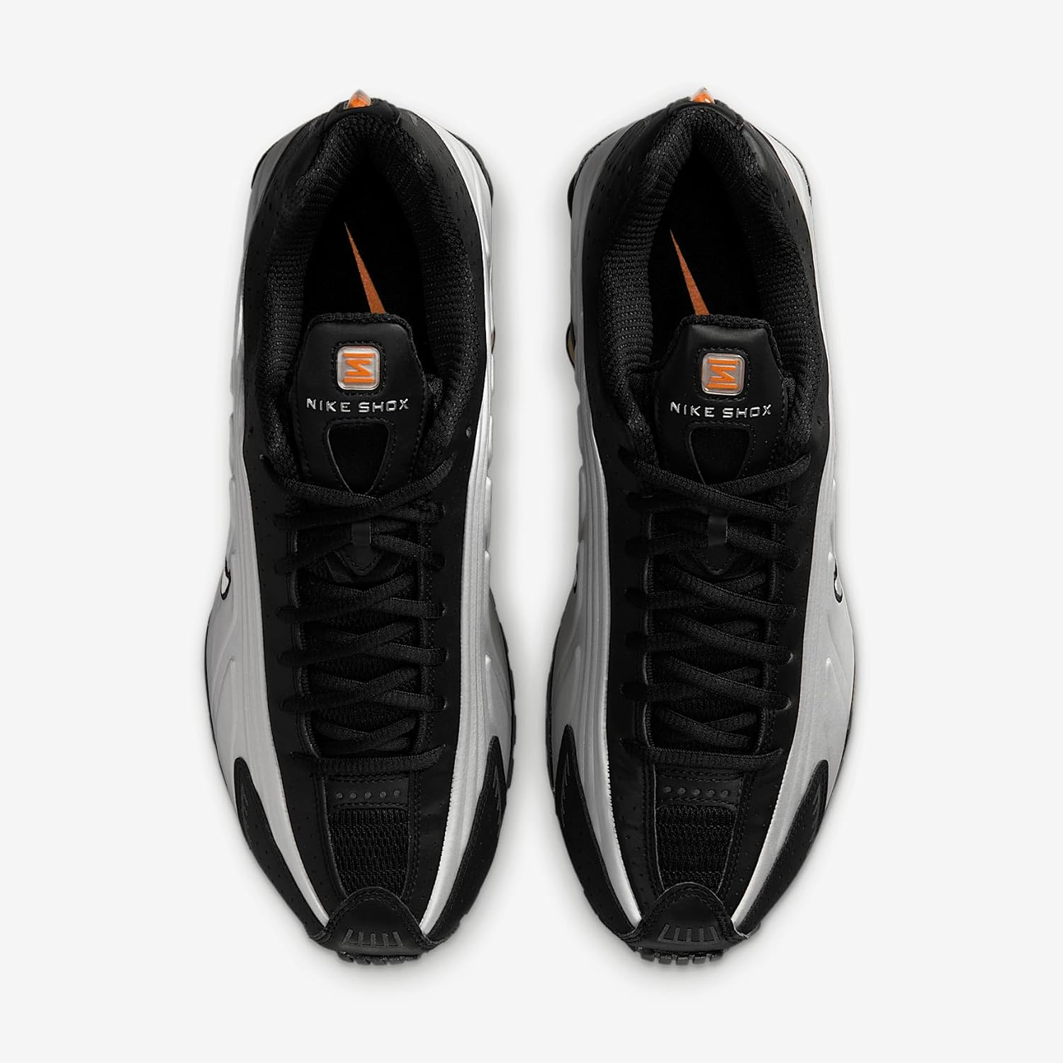 Nike Мужские кроссовки Shox R4, Black Vast Grey Bright Mandarin — фото 4