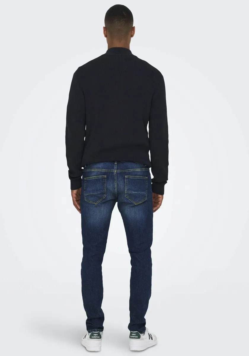 

Узкие джинсы ONLY & SONS "ONSLOOM SLIM D. BLUE 7777 DNM JEANS OT", синий