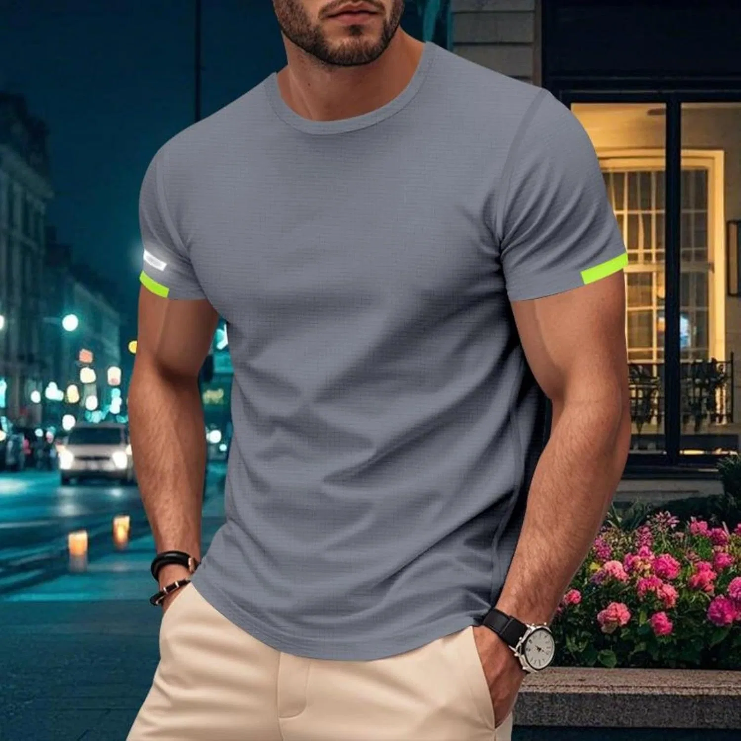 Мужская футболка с коротким рукавом, быстросохнущая, Generic, Dark Gray — фото 2