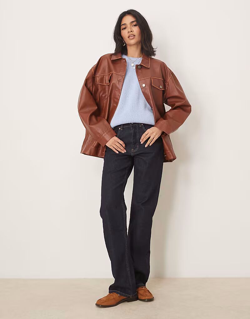 

Джинсы Gina Tricot coord со средней посадкой, свободные, прямого кроя, цвета индиго