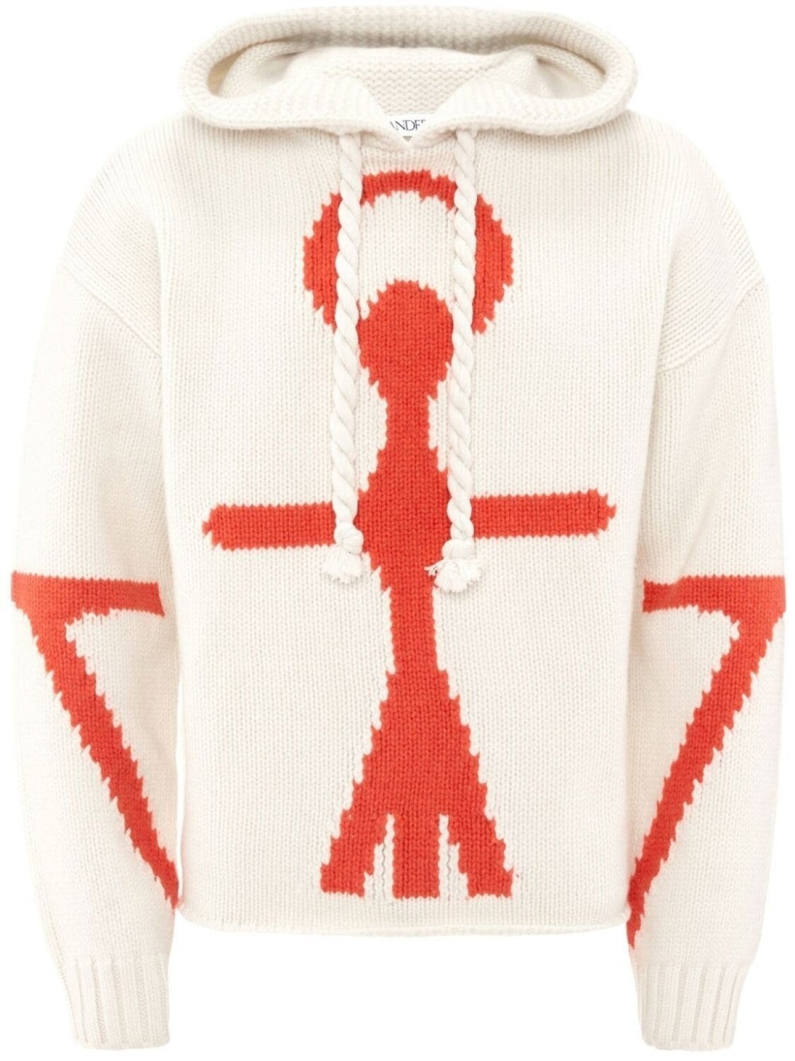 

JW Anderson худи с логотипом Anchor из шерсти мериноса, белый