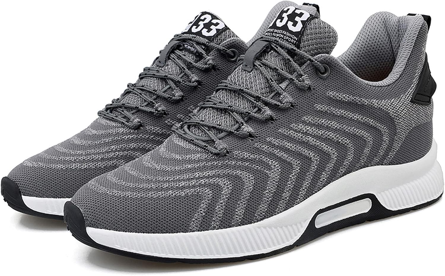 

Кроссовки CERYTHRINA Men Elevator с невидимой прибавкой в росте, спортивные туфли с увеличением роста на 6 см, дышащие, на шнуровке, серый