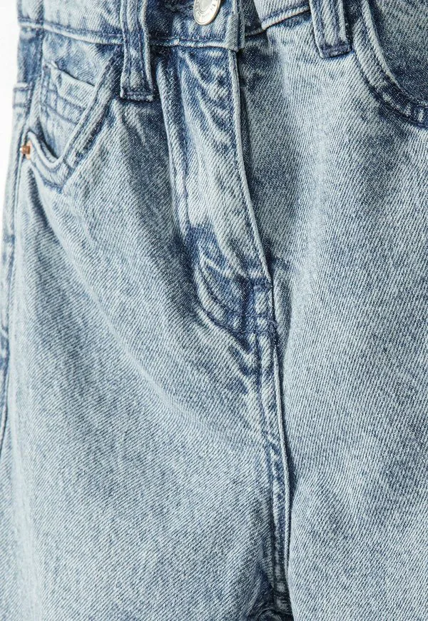 Рваные джинсы-«мамины» зауженного кроя Minoti, Light Blue Denim — фото 3