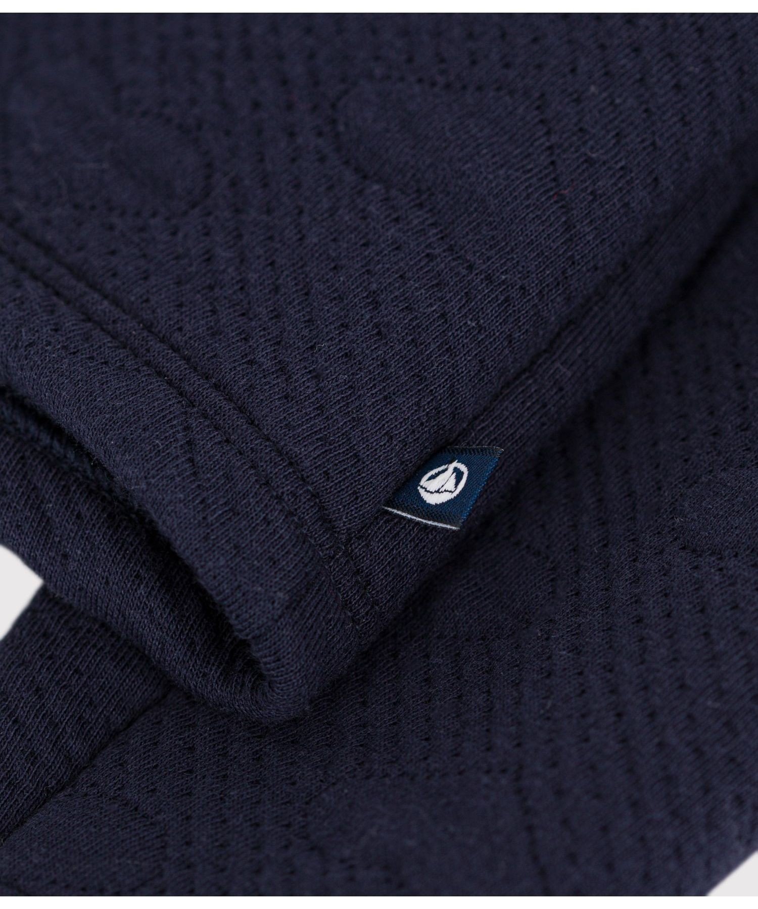 Стеганый кардиган с кубическим рисунком PETIT BATEAU, Navy — фото 3