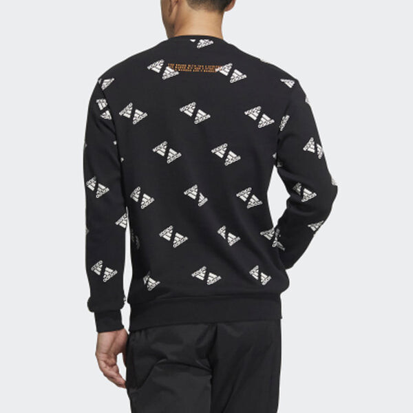Толстовка adidas Fi Bp1 Aop Swt Full Print Logo Sports Round Neck Pullover Black, черный — фото 4