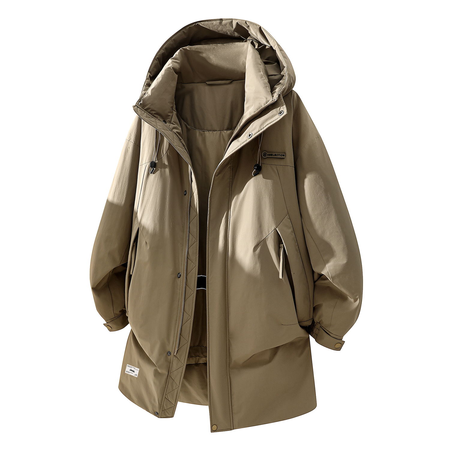 

Пуховик Unisex Hooded Thickened Others Jeep, хаки