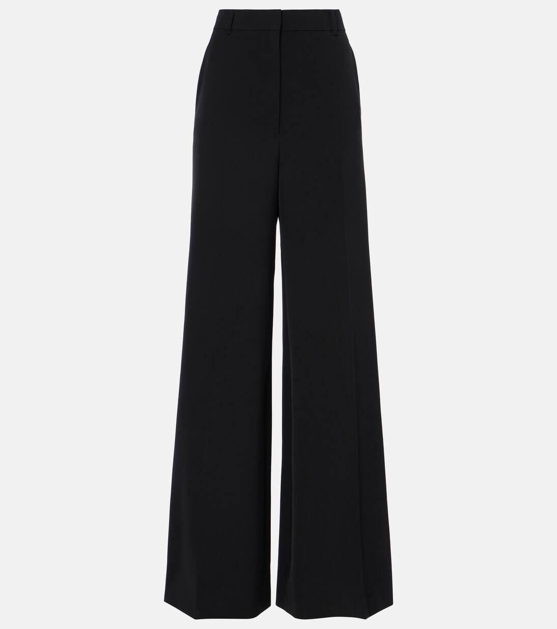 

Широкие брюки из смесовой шерсти с высокой посадкой Stella Mccartney, черный