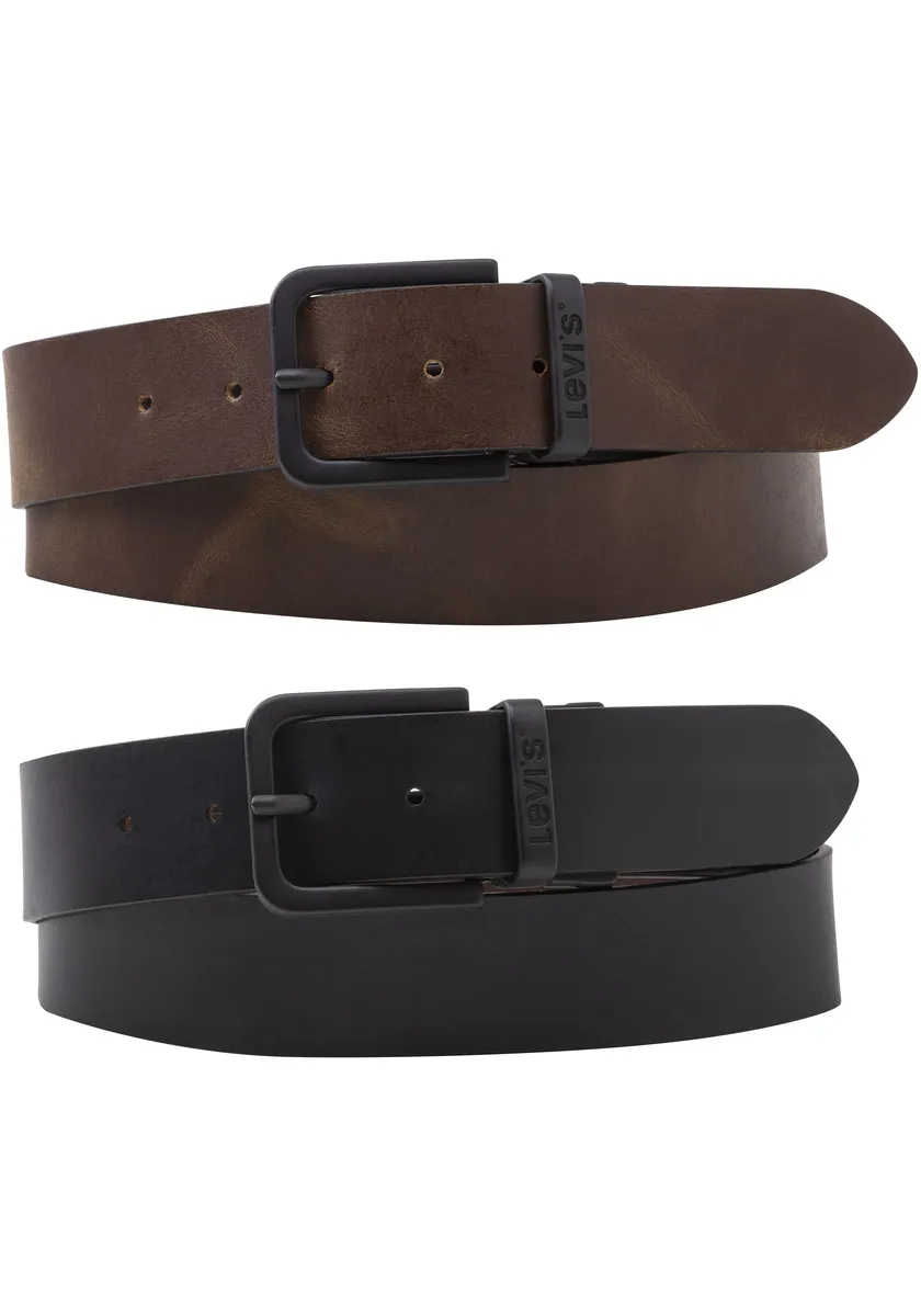 

Кожаный ремень Levi's "CORE METAL REVERSIBLE BELT", двусторонний ремень Core Metal, коричневый