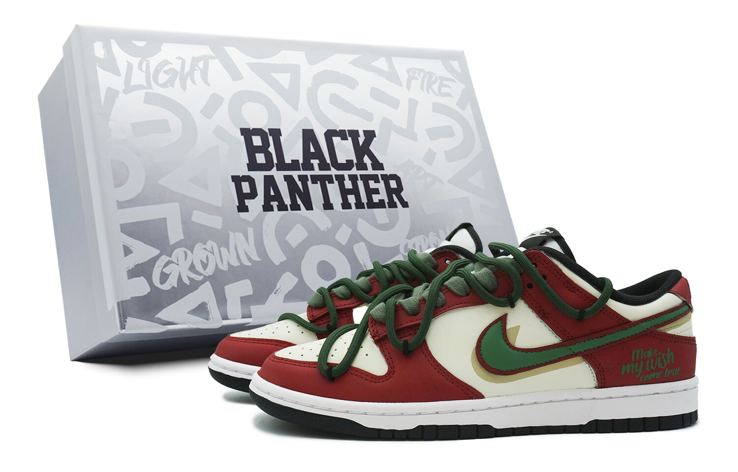 

Кроссовки Nike Dunk Skateboard Shoes Women's Low-Top Red Green