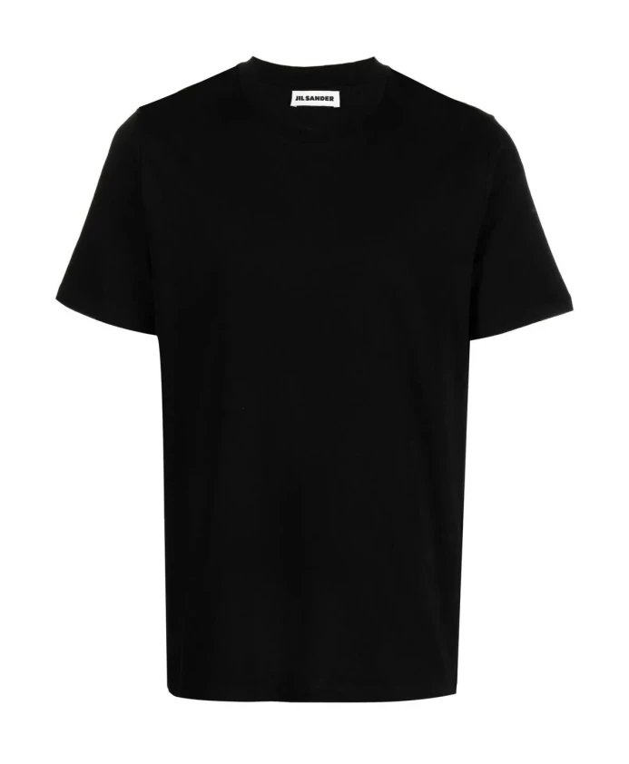 

Хлопковая футболка с круглым вырезом Jil Sander, черный