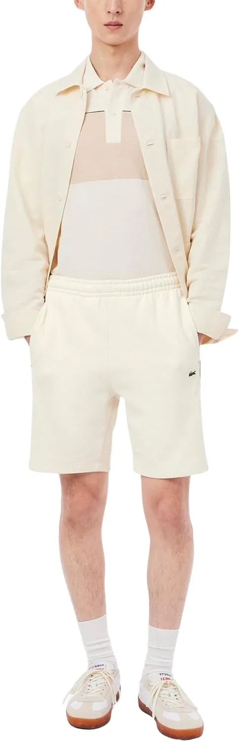 Мужские флисовые шорты Lacoste стандартного кроя с цветовыми блоками