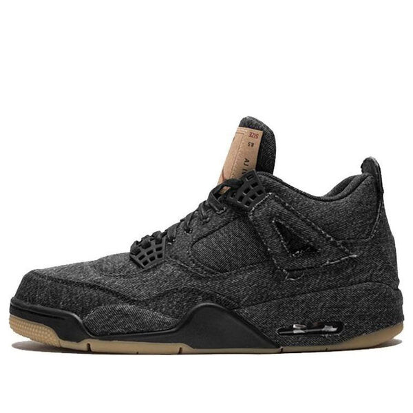 

Кроссовки 4 retro x levi's 'black denim' Air Jordan, черный