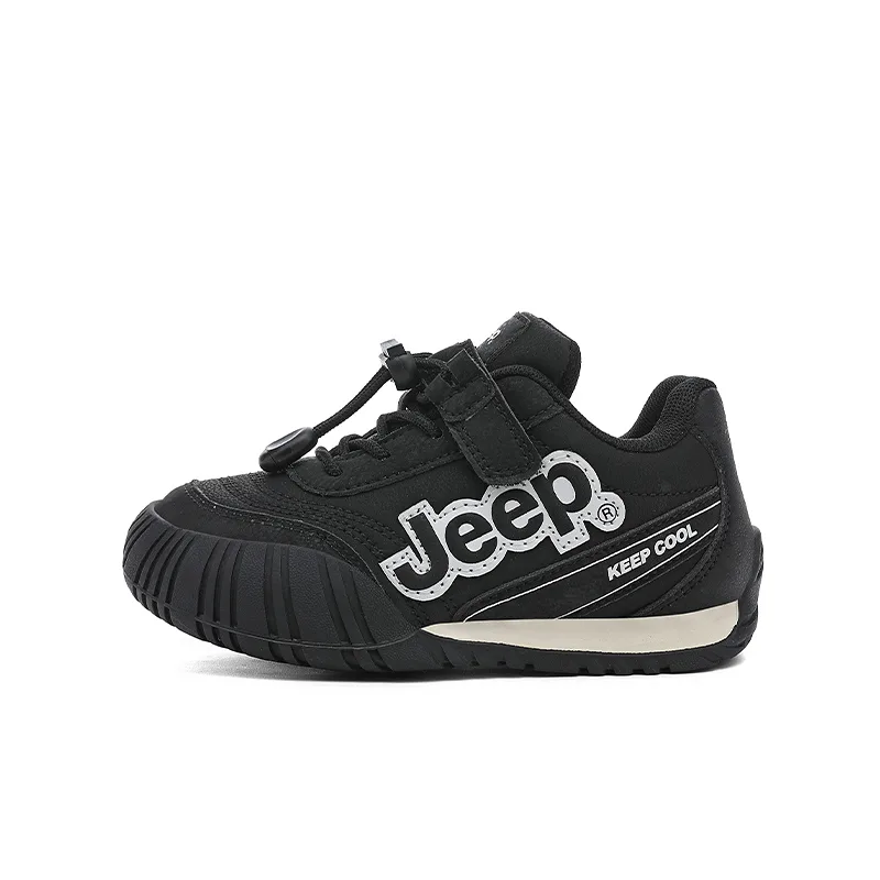Детские кроссовки low top из искусственной кожи, устойчивые к истиранию и ударам Jeep, Vintage Black