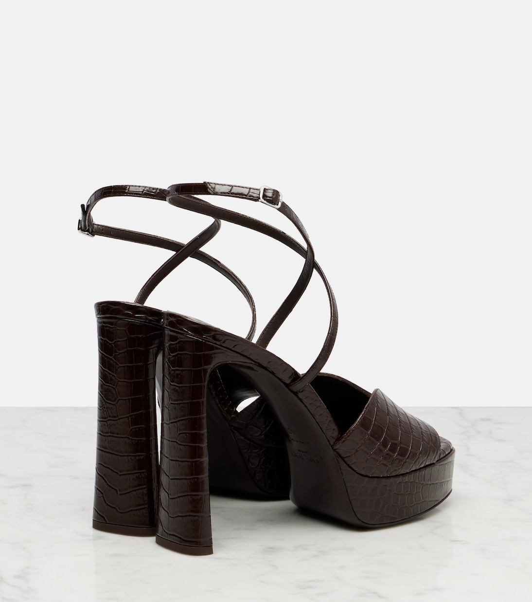 Карили 125 сандалии на платформе с эффектом крокодиловой кожи Jimmy Choo, коричневый — фото 2