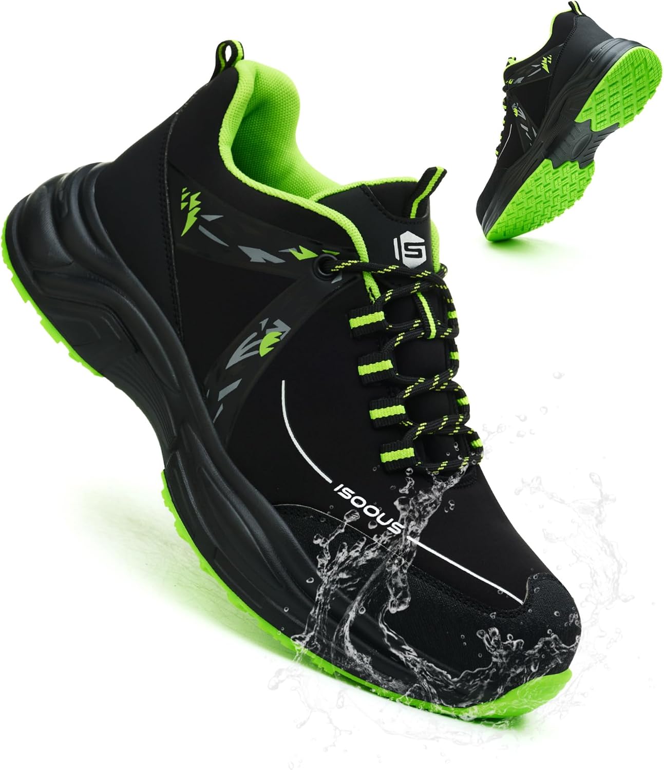 

Защитные сандалии ISOOUS с стальным носком для женщин и мужчин, широкие, водонепроницаемые, противоскользящие кроссовки, легкие, дышащие, безопасные теннисные туфли, удобная обувь для строительства, устойчивая к проколам, неразрушимые ботинки, з...