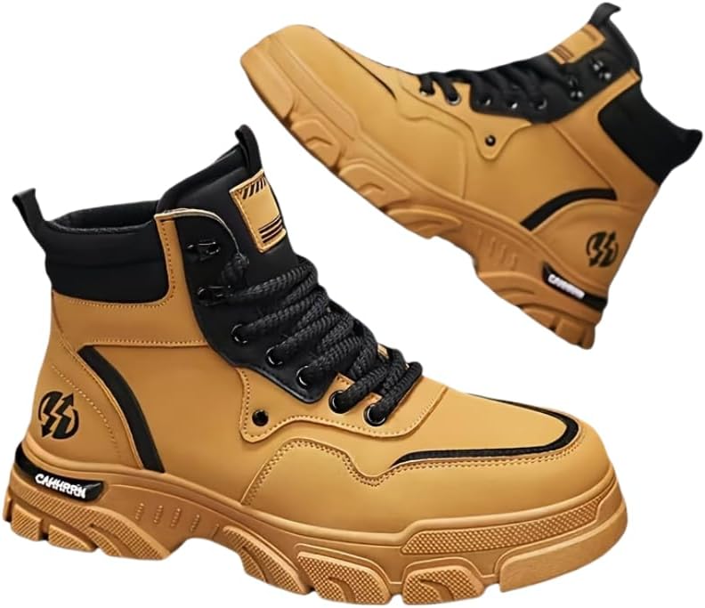 

Дышащие нескользящие походные ботинки для мужчин- идеальны для прогулок на природе, альпинизма и зимних активностей Hhhchpm, желтый