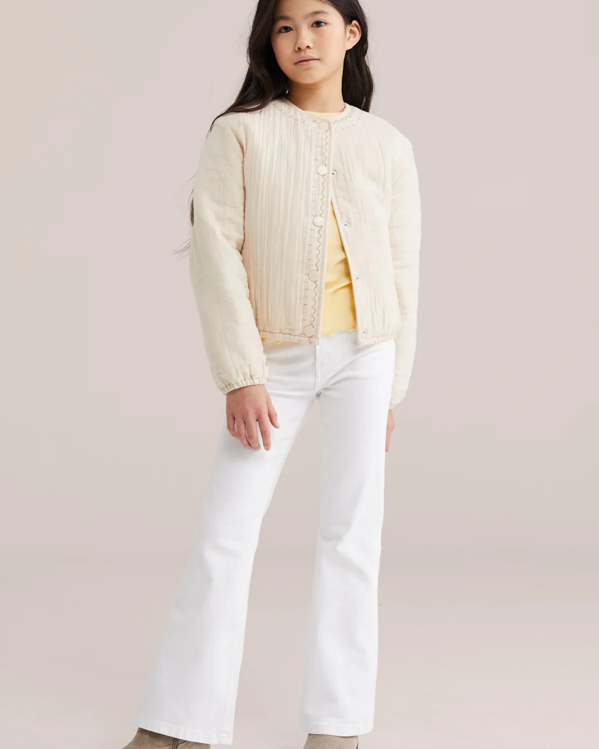 Куртка межсезонья We Fashion, Ivory/Sand/Dark Beige — фото 4
