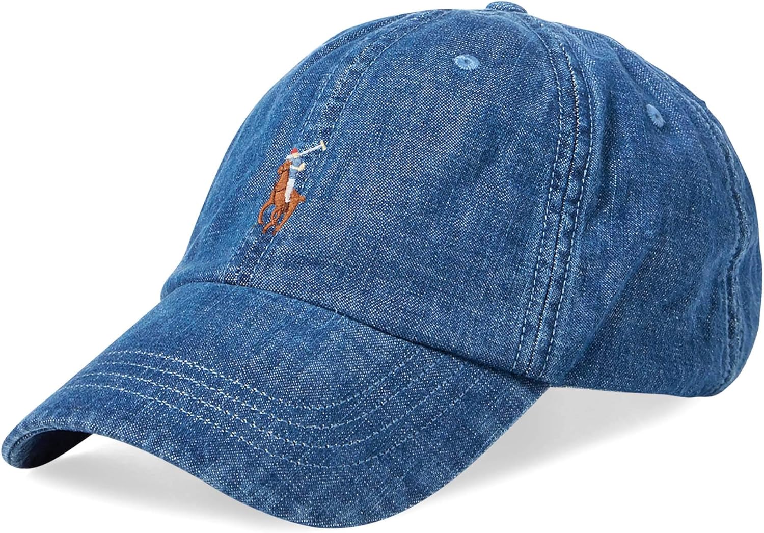 

Polo Ralph Lauren мужская бейсболка из хлопчатобумажного чино, Denim (1001)/White/Brown/Red