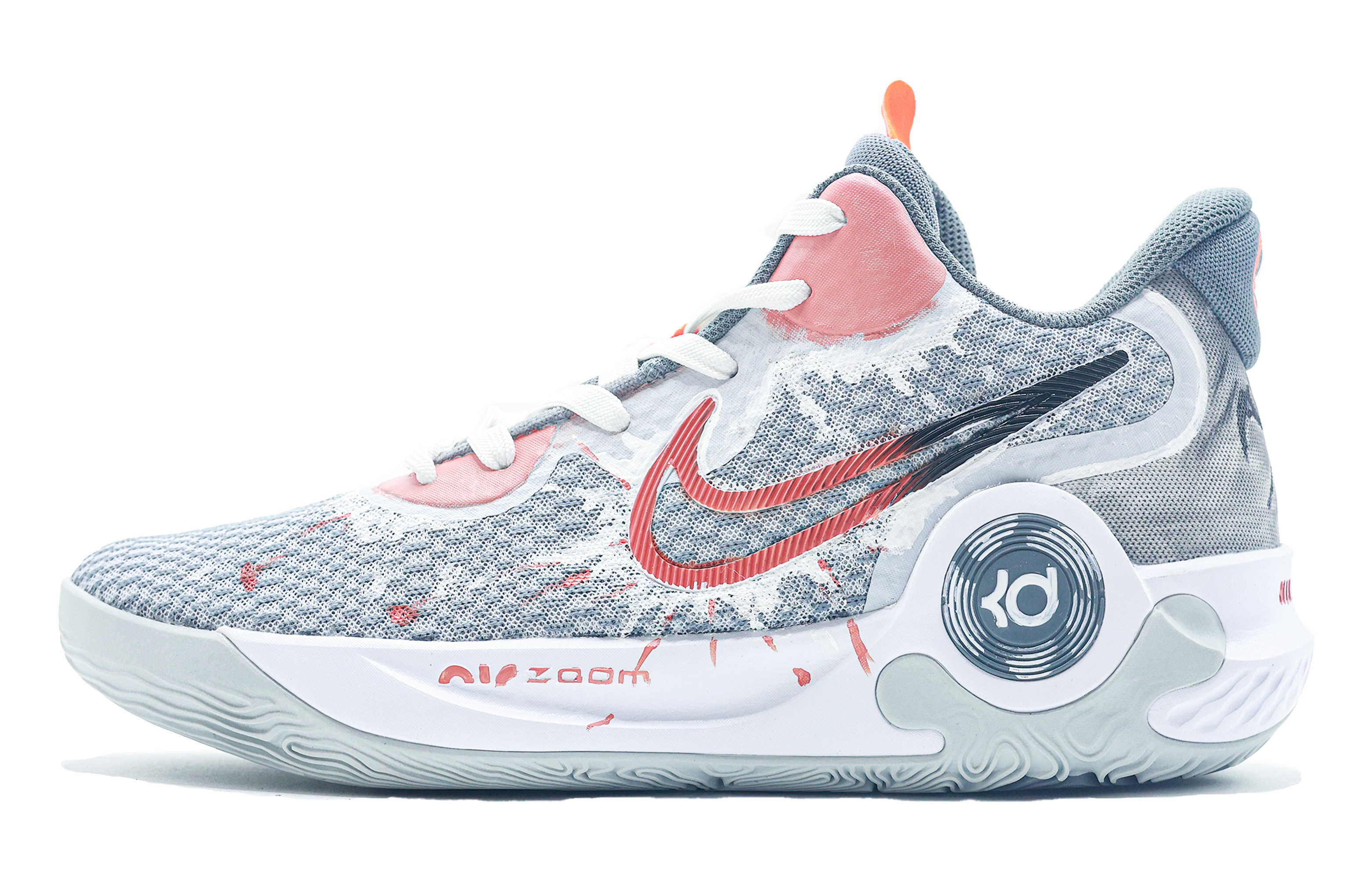 

Nike Баскетбольные кроссовки KD Trey 5 IX, износостойкие, средний верх, мужские, серо-оранжевые