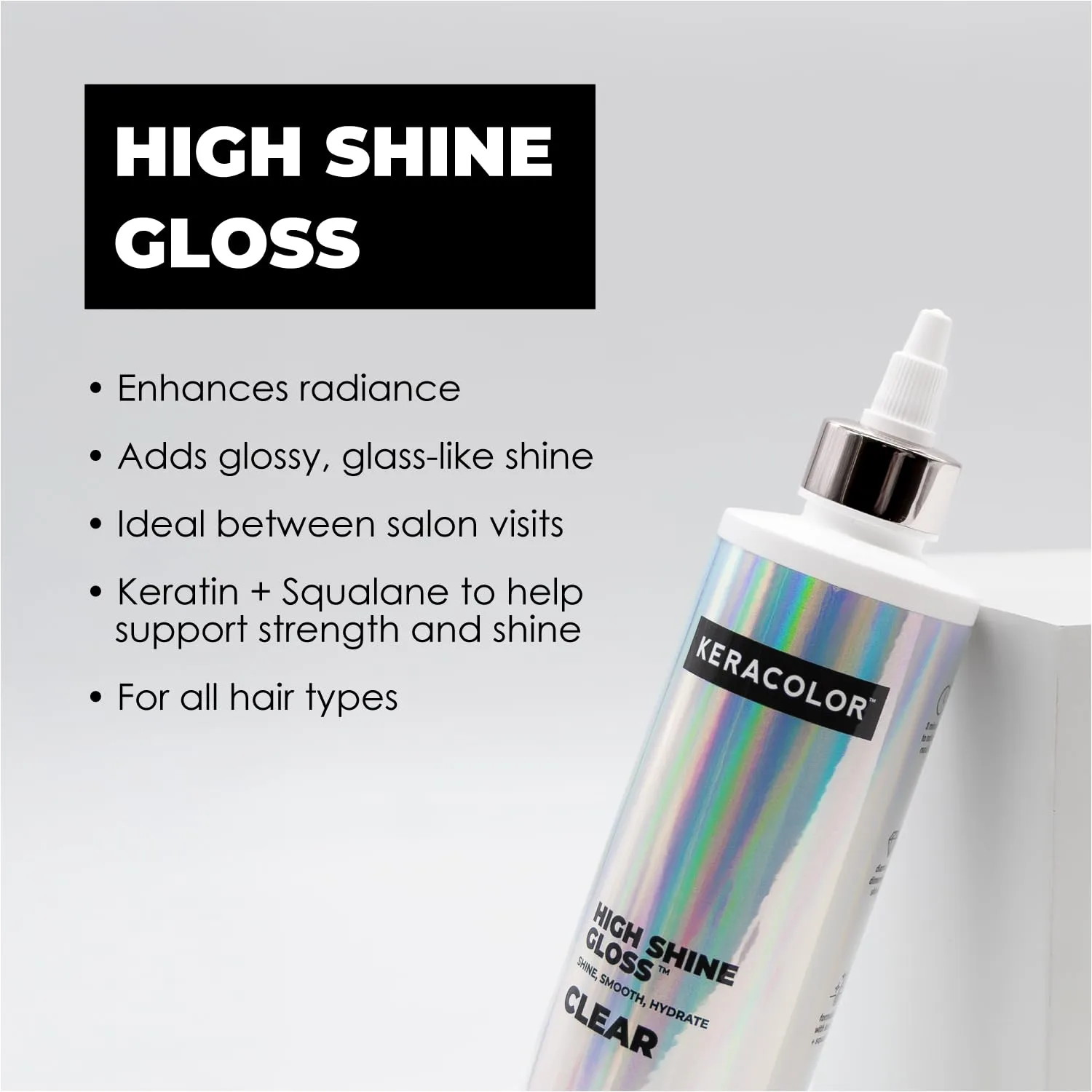 Keracolor High Shine Clear Hair Gloss, блеск для волос в душе, придающий гладкость и блеск, прозрачный, 8 жидких унций, Clear — фото 2