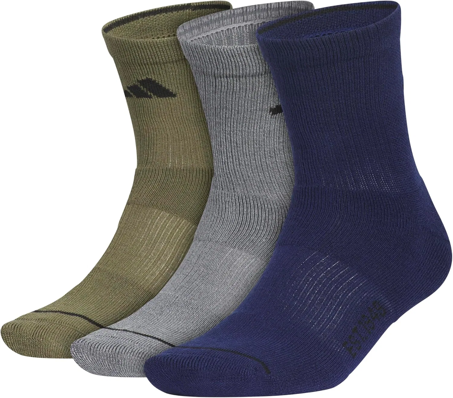Носки мужские adidas, 3 пары, цвет Olive Strata Green/Onix Grey/Dark Blue