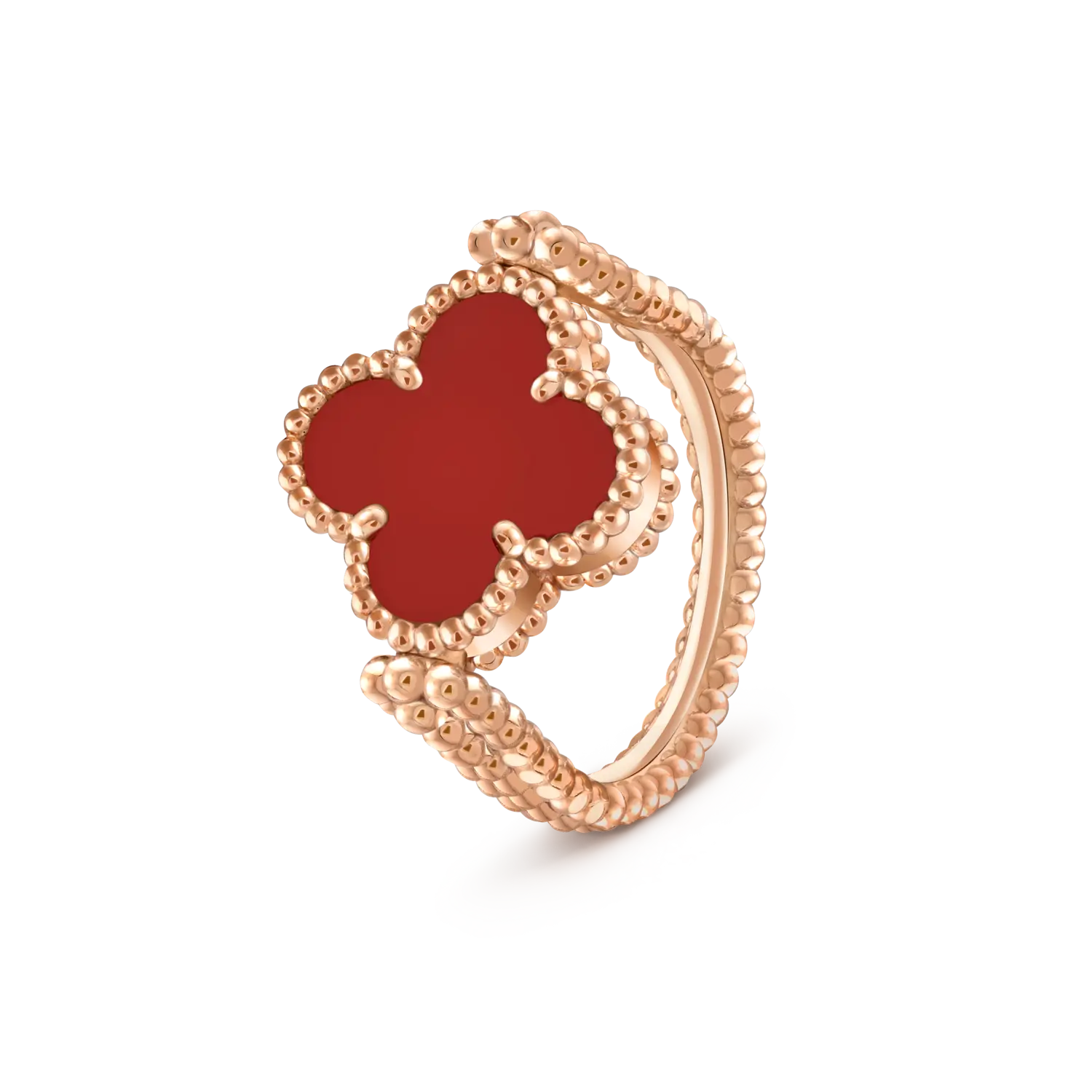 

Кольцо Van Cleef & Arpels Vintage Alhambra Reversible, 18-ct розовое золото, сердолик, бриллиант