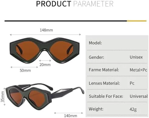 

Солнцезащитные очки Polygon 2026 для мужчин, стильные винтажные очки конфетных цветов для женщин, ретро-очки с защитой от УФ-излучения UV400 MTZJH, B-r-black