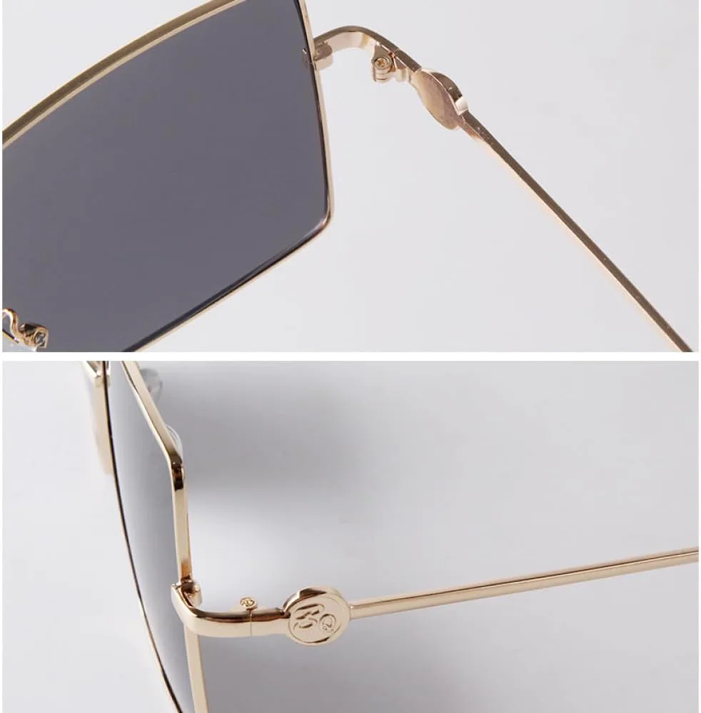 

Солнцезащитные очки квадратной формы 2027 года для женщин и мужчин, винтажные, увеличенного размера, градиентного зеленого цвета, металлическая оправа MTZJH, C2