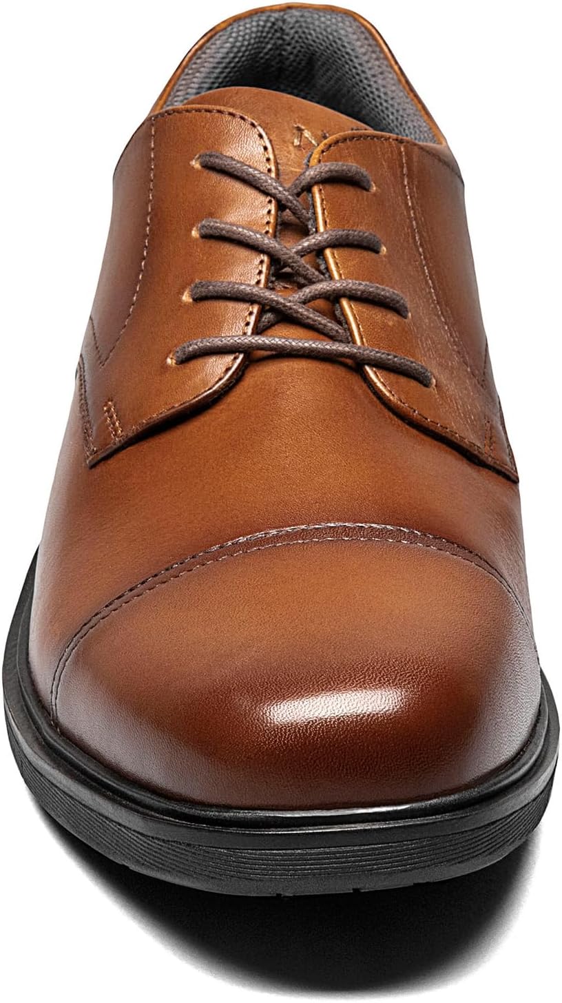Мужские оксфорды Nunn Bush Pro Cap Toe с технологией комфортной подошвы Kore Slip Resistant, Cognac — фото 4