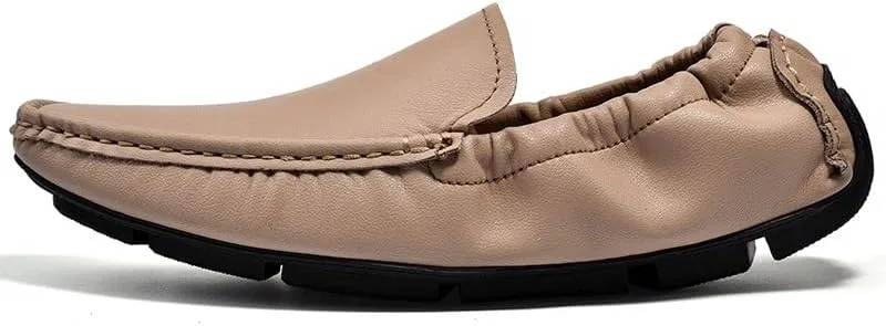 Лоферы кожаные Mens Loafers Square Toe, Grey — фото 3