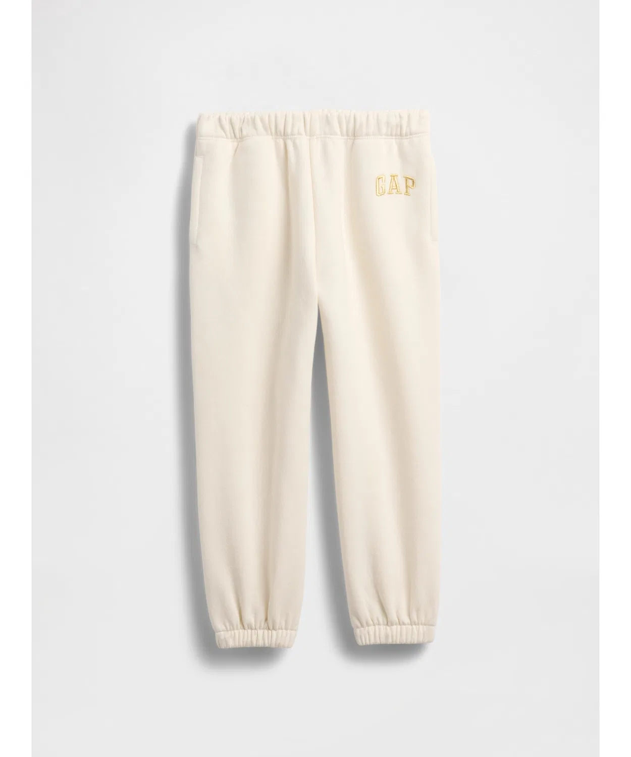 Джоггеры винтажные с логотипом GAP, из мягкого флиса, цвет слоновая кость