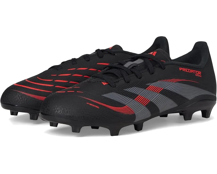 Кроссовки Adidas Kids League Predator Firm Ground/Multi Ground Cleats (Little Kid/Big Kid), Black/Grey/Lucid Red