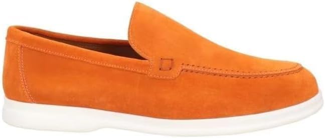 

Мужские замшевые лоферы-мокасины без шнурков для лета, легкие и дышащие, плоские повседневные туфли, прогулок и оксфорды Eimeinuosy, оранжевый