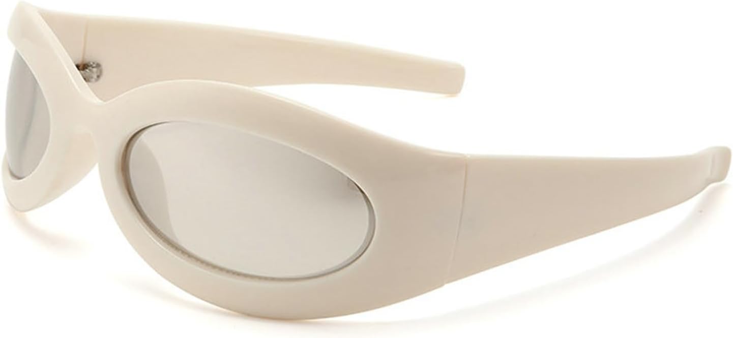 

Солнцезащитные очки Helena с обтекаемой формой, модные футуристические солнцезащитные очки большого овального размера для мужчин и женщин, стиль Y2K, модные очки S68, C5