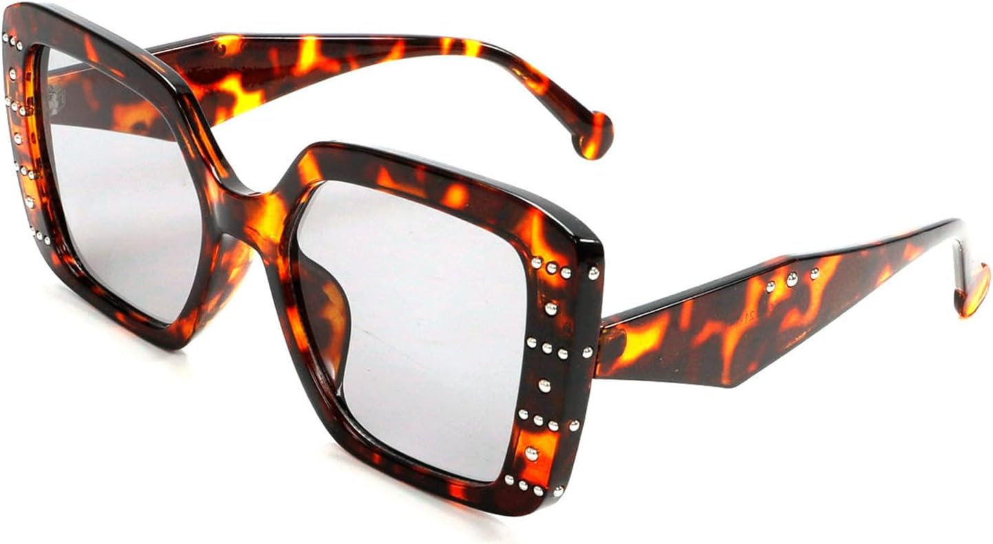 

Солнцезащитные очки Willochra Fashion Square для женщин и мужчин, модные солнцезащитные очки с заклепками, увеличенная толстая оправа, защита от УФ-излучения UV400, C5