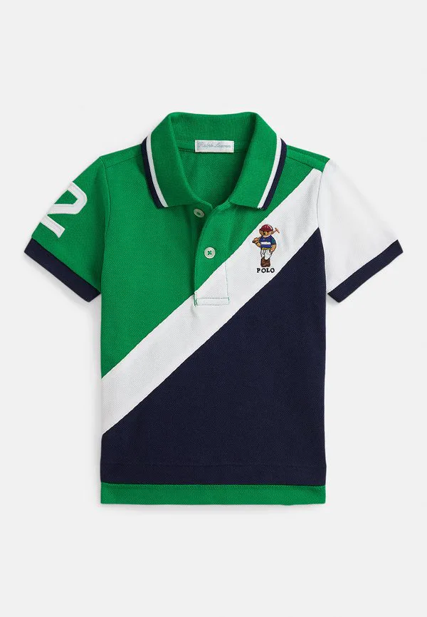Поло-Рубашка polo bear из хлопковой сетки 02y Polo Ralph Lauren, Green/Black