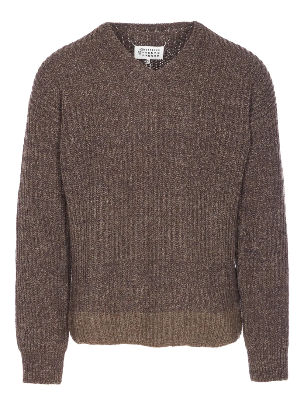 

Свитер с четырьмя стежками и логотипом Maison Margiela, коричневый